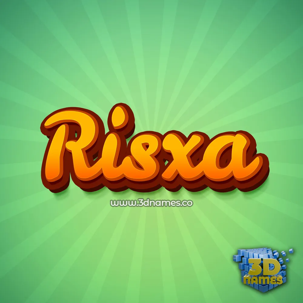 risxa in Green Rays style - 3D name wallpaper