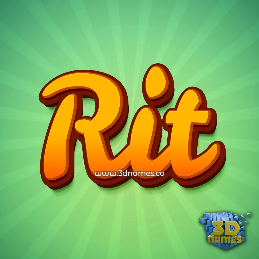 rit in Green Rays style - 3D name wallpaper