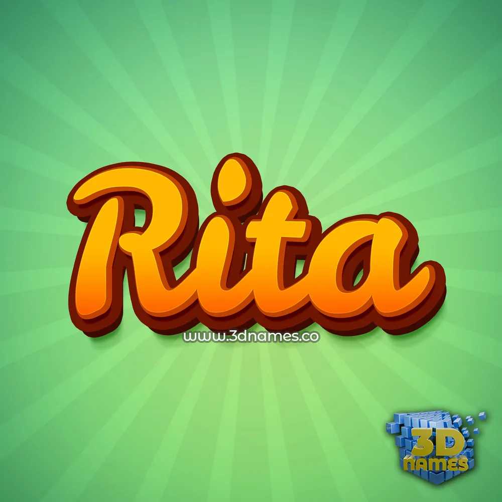 rita in Green Rays style - 3D name wallpaper
