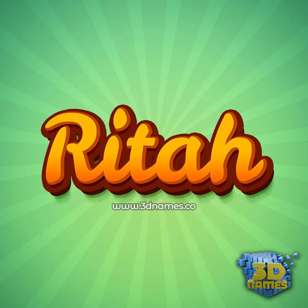 ritah in Green Rays style - 3D name wallpaper