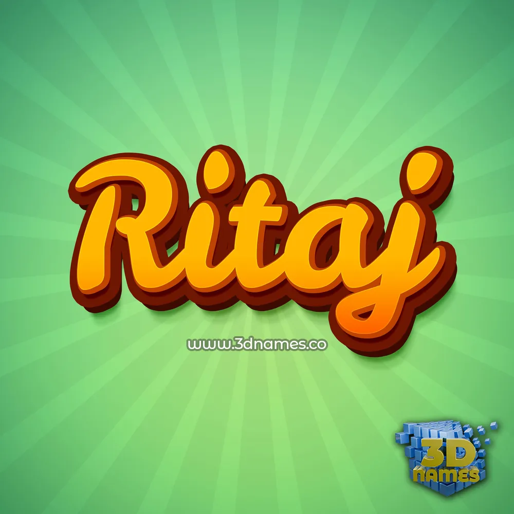 ritaj in Green Rays style - 3D name wallpaper