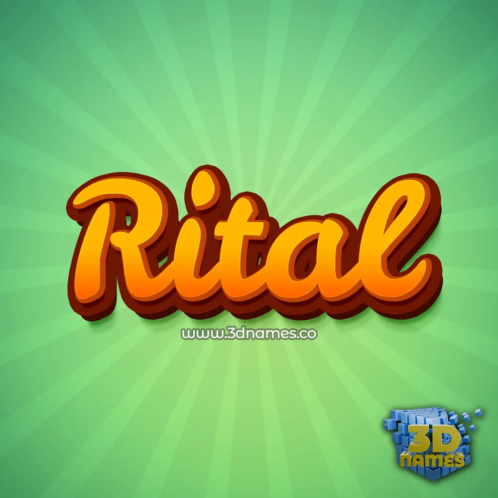 rital in Green Rays style - 3D name wallpaper