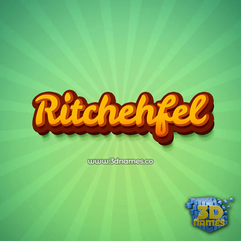 ritchehfel in Green Rays style - 3D name wallpaper