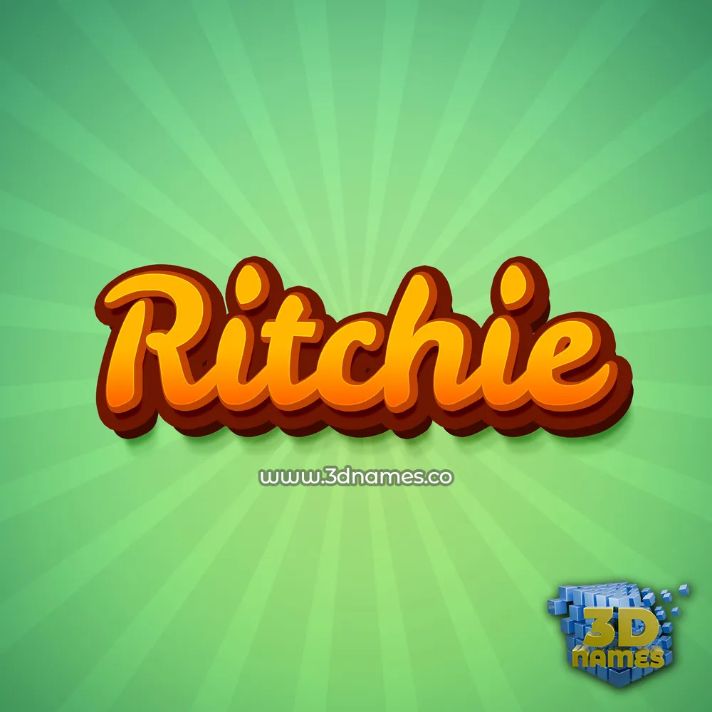 ritchie in Green Rays style - 3D name wallpaper