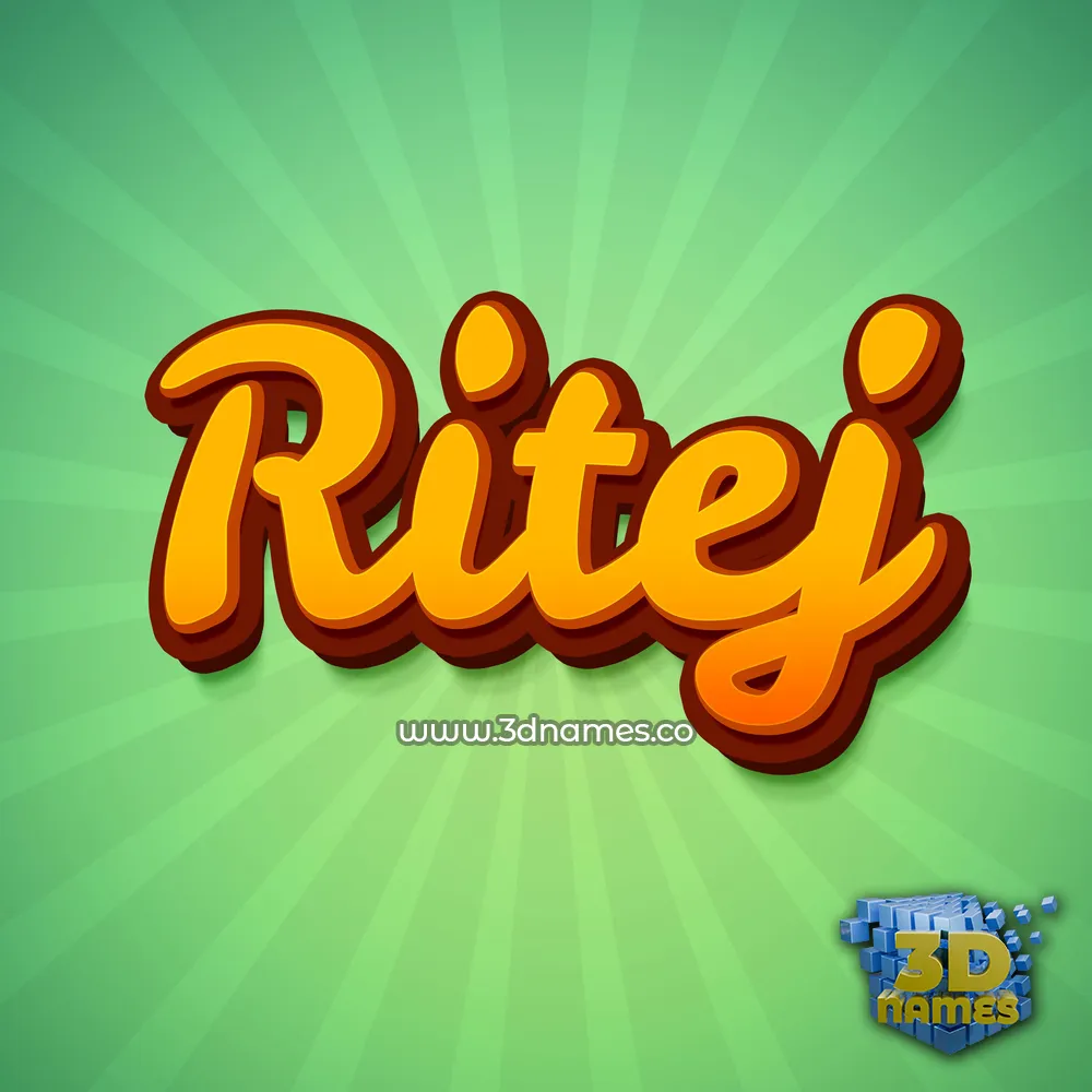 ritej in Green Rays style - 3D name wallpaper