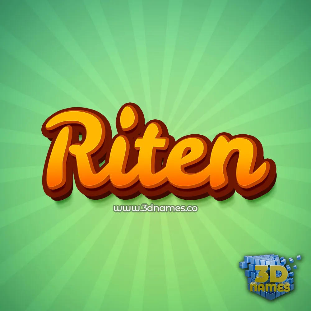 riten in Green Rays style - 3D name wallpaper