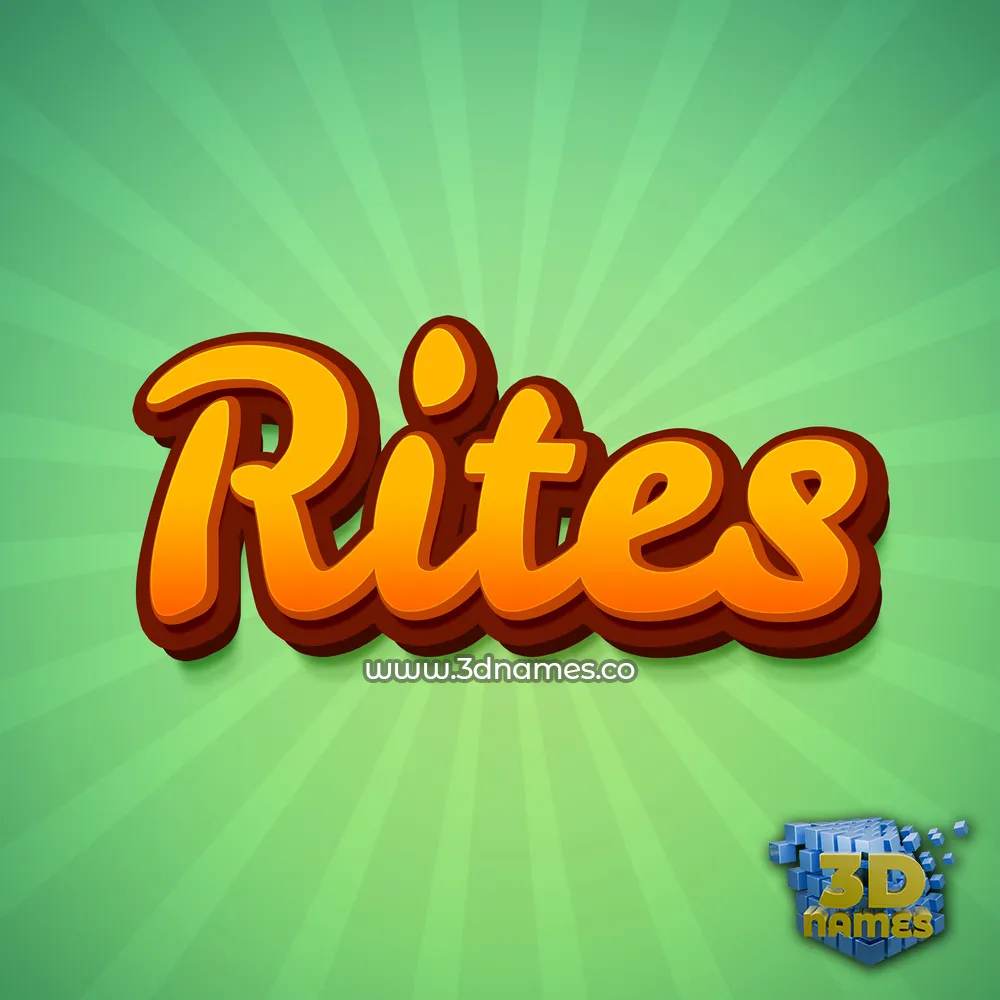 rites in Green Rays style - 3D name wallpaper