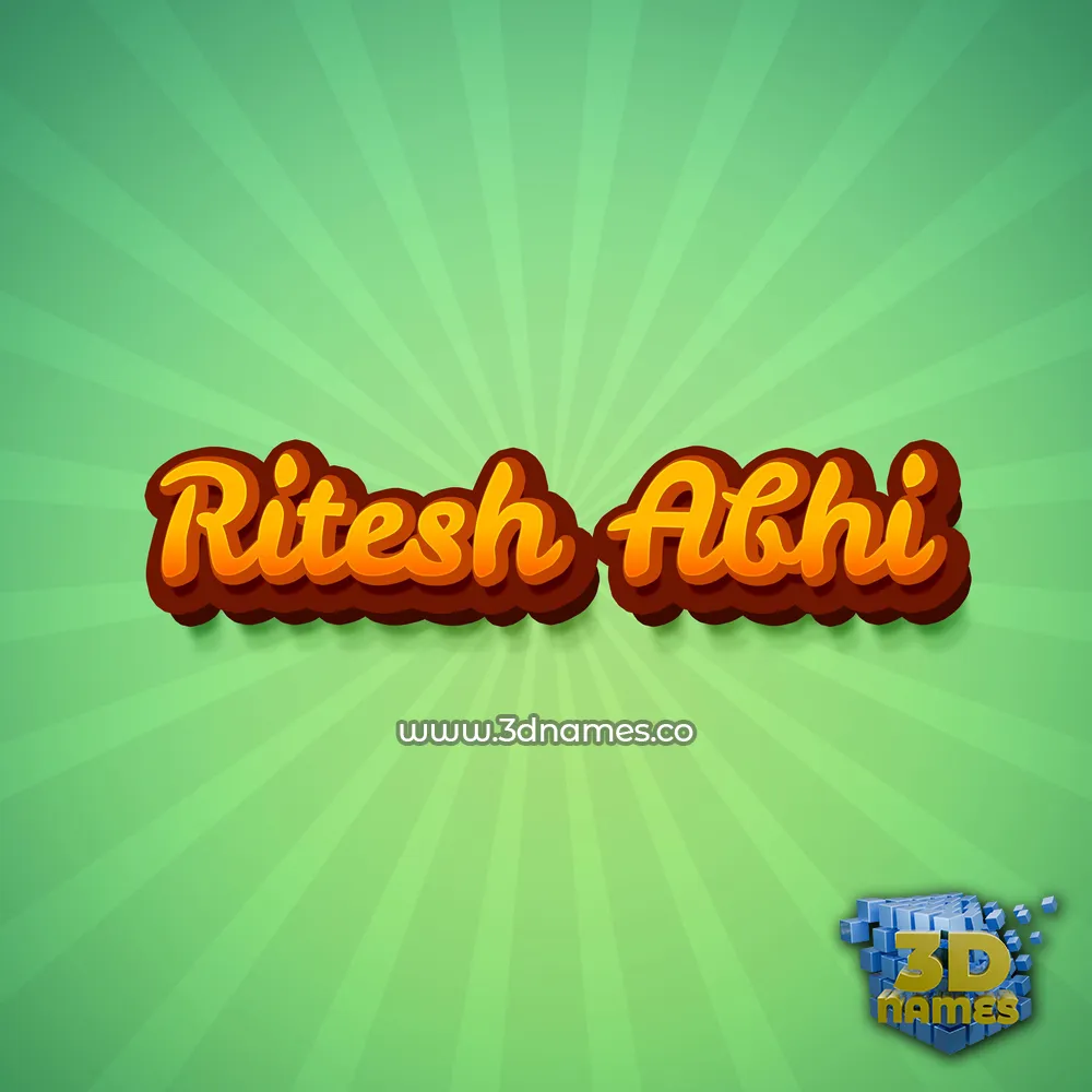 ritesh abhi in Green Rays style - 3D name wallpaper