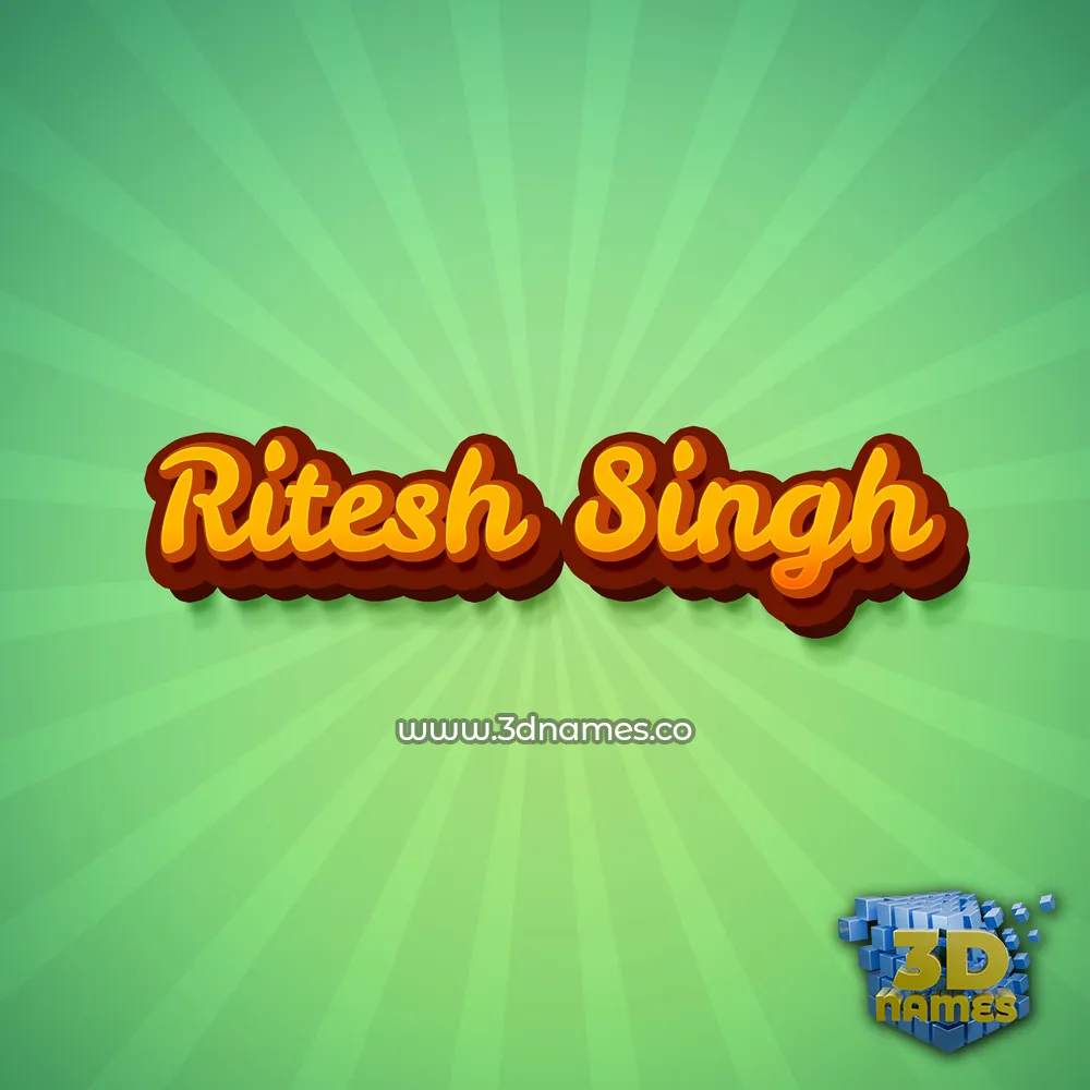 ritesh singh in Green Rays style - 3D name wallpaper