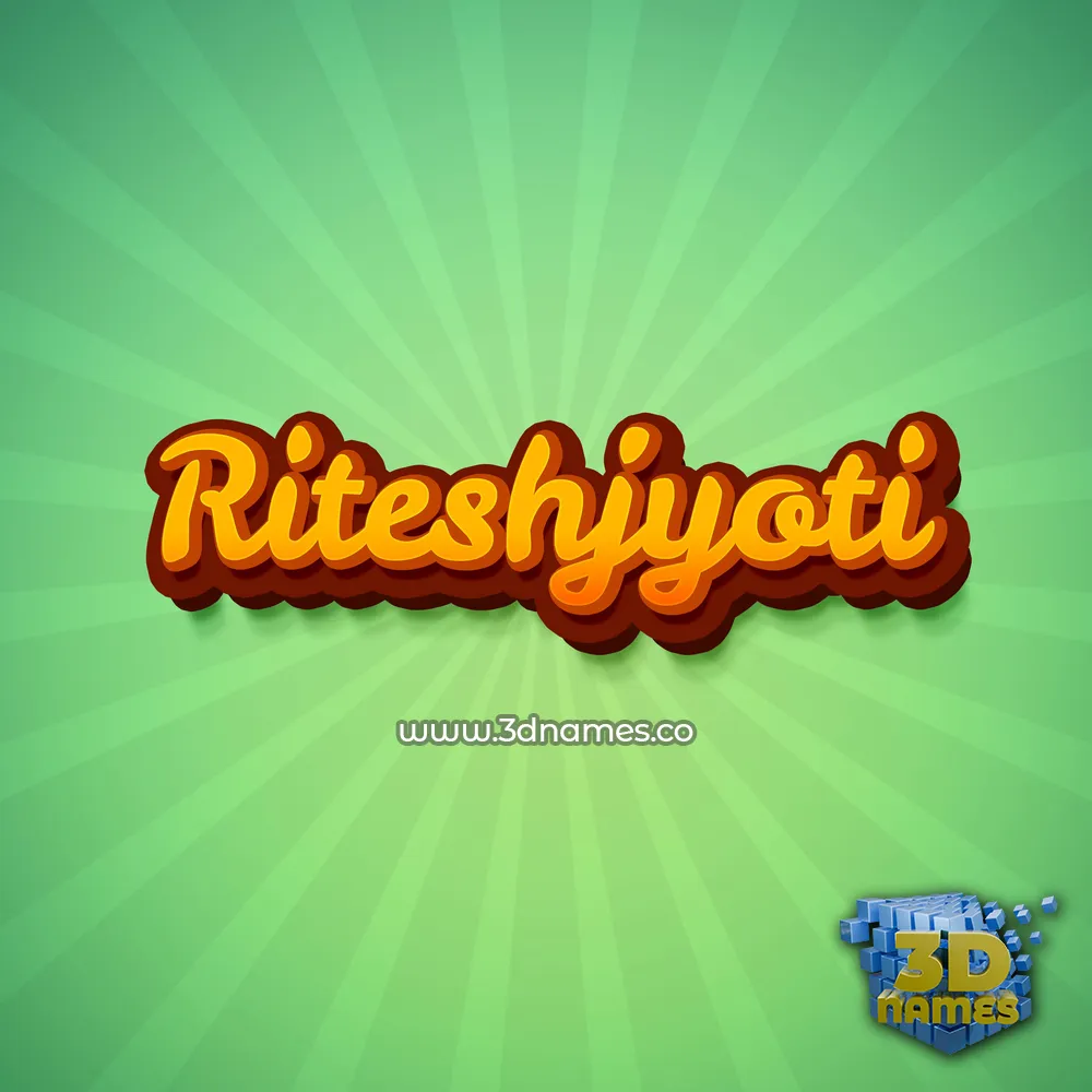 riteshjyoti in Green Rays style - 3D name wallpaper