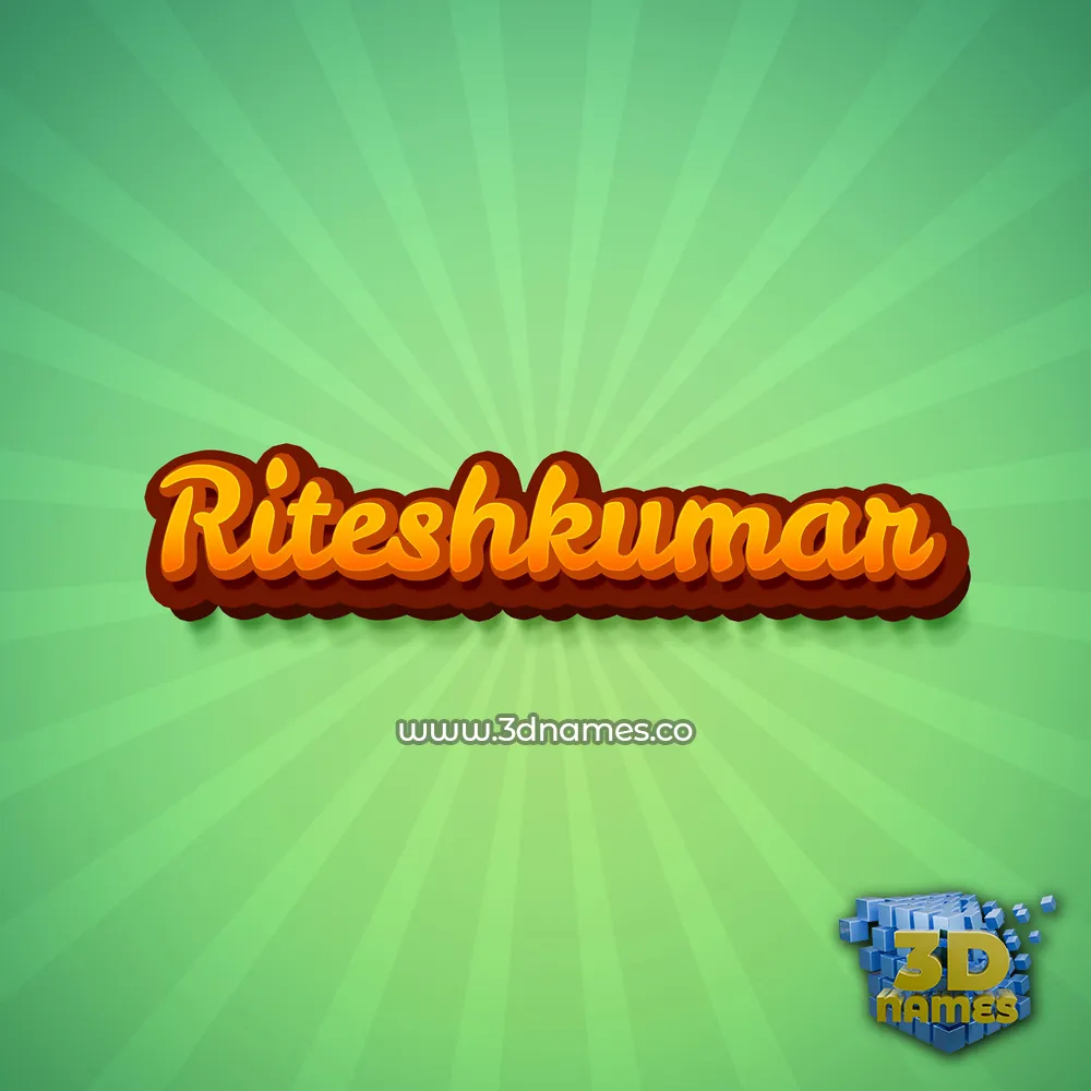 riteshkumar in Green Rays style - 3D name wallpaper