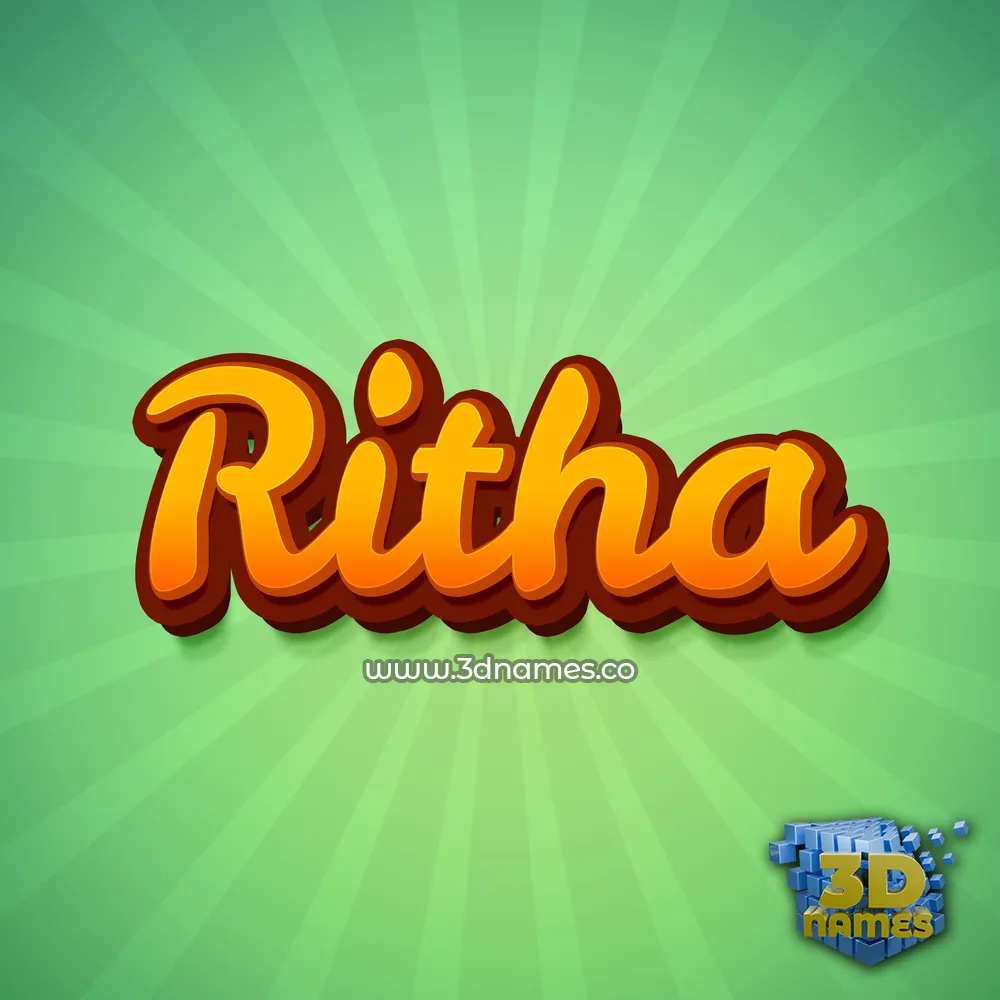 ritha in Green Rays style - 3D name wallpaper