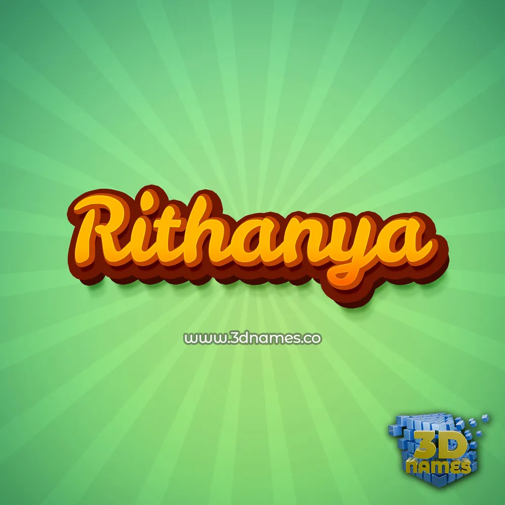 rithanya in Green Rays style - 3D name wallpaper