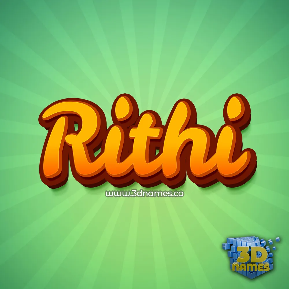 rithi in Green Rays style - 3D name wallpaper