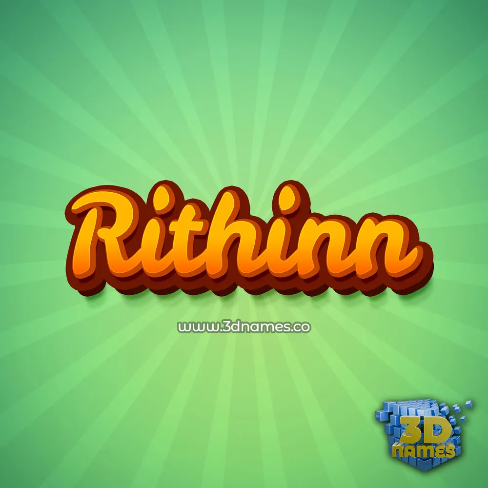 rithinn in Green Rays style - 3D name wallpaper