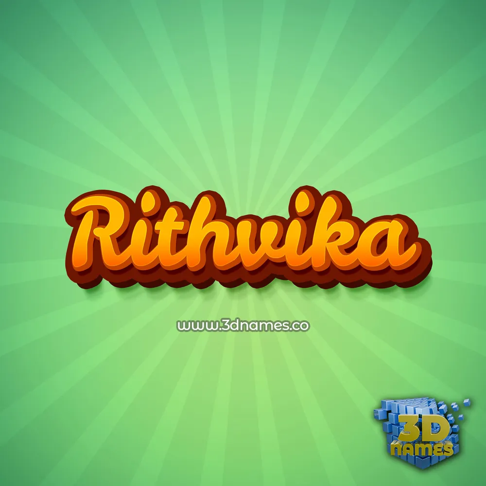 rithvika in Green Rays style - 3D name wallpaper
