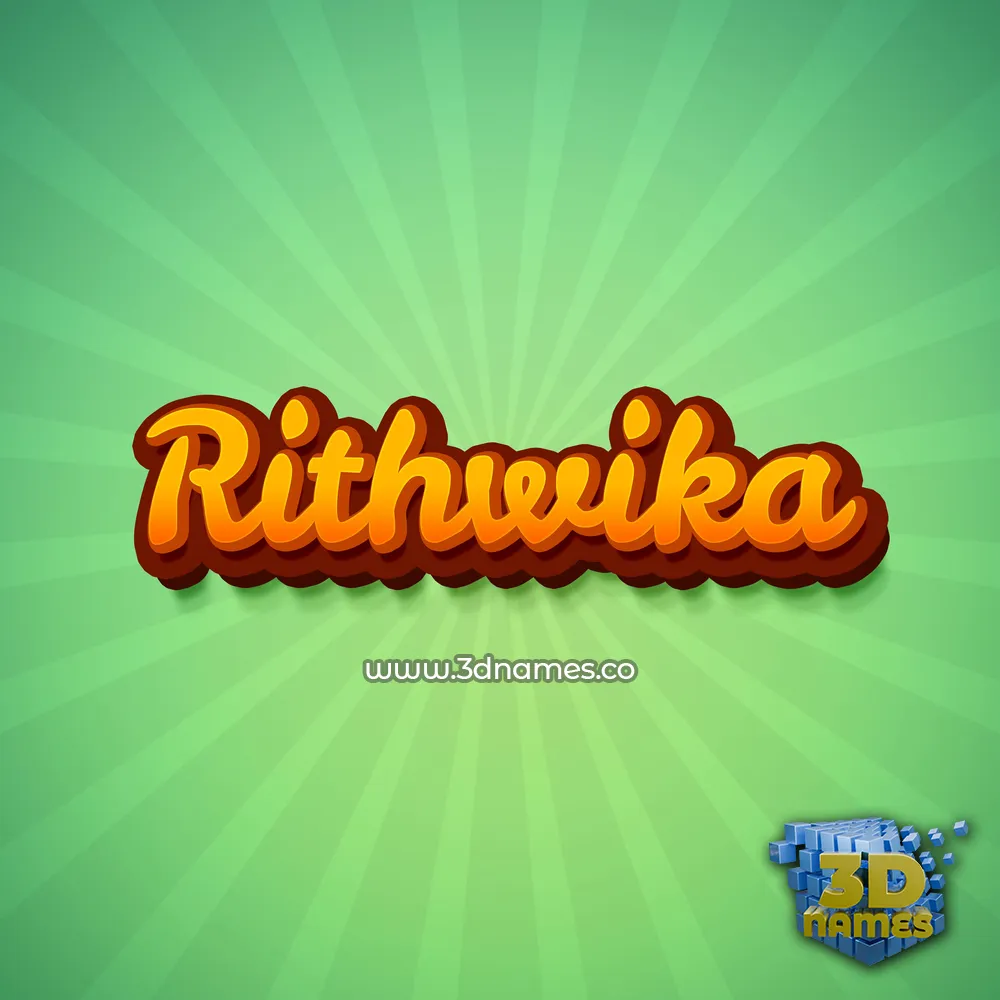 rithwika in Green Rays style - 3D name wallpaper