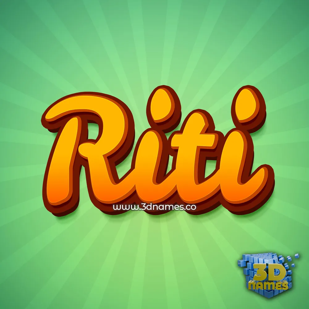 riti in Green Rays style - 3D name wallpaper
