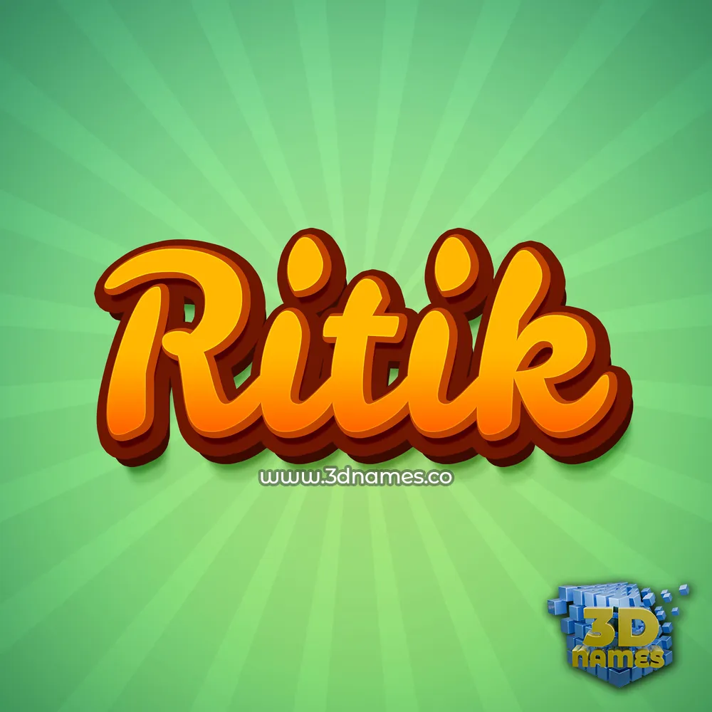 ritik in Green Rays style - 3D name wallpaper