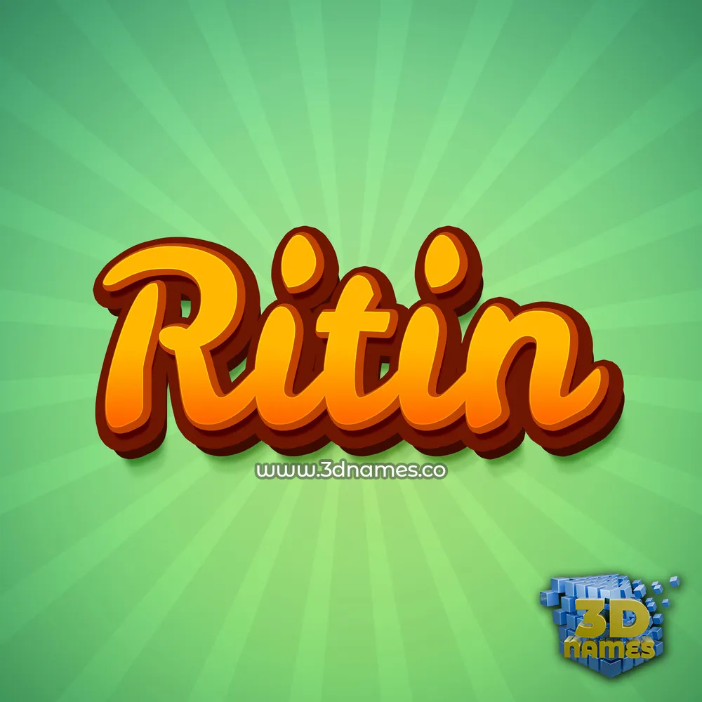 ritin in Green Rays style - 3D name wallpaper