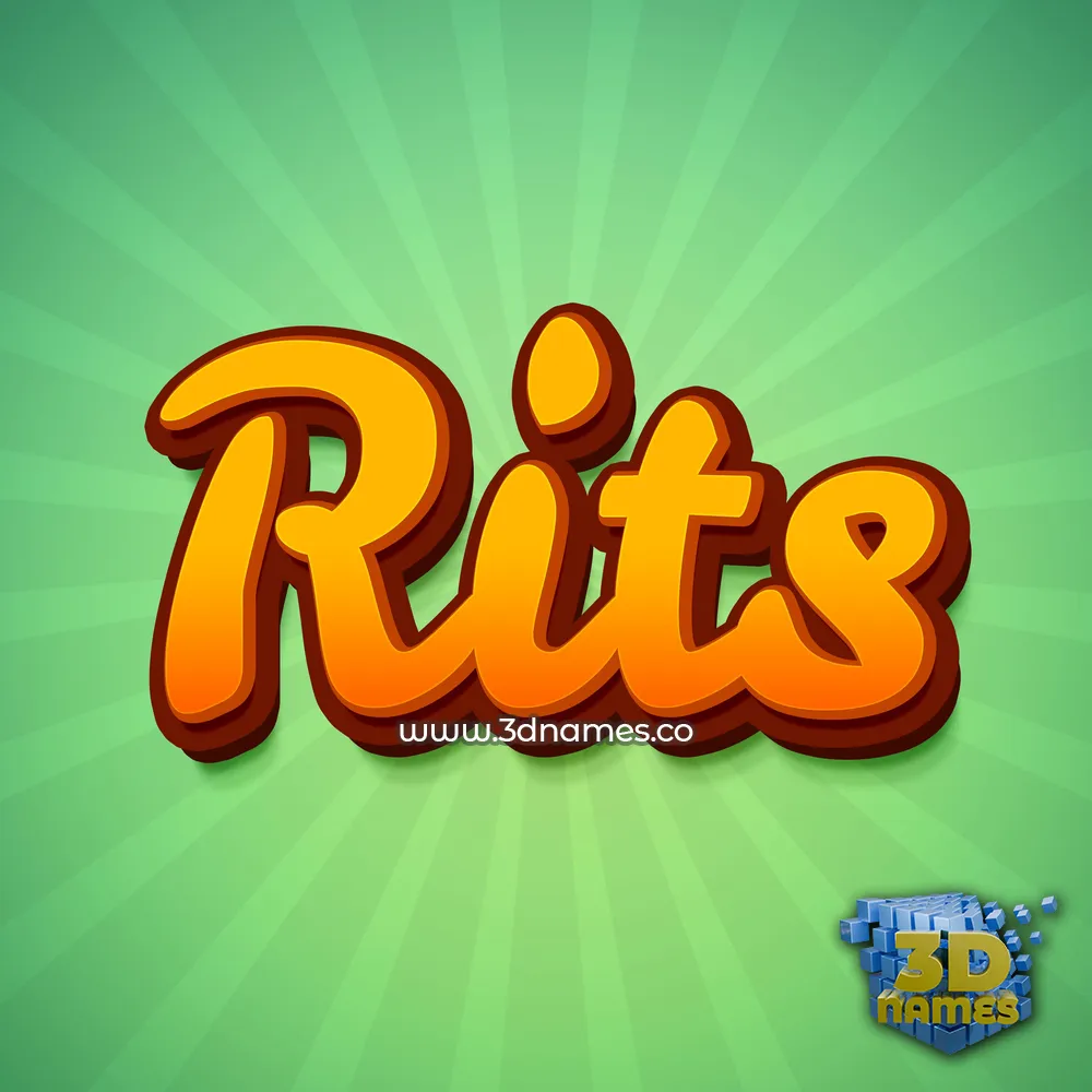 rits in Green Rays style - 3D name wallpaper