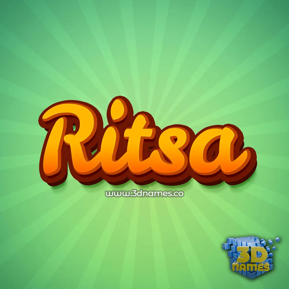 ritsa in Green Rays style - 3D name wallpaper