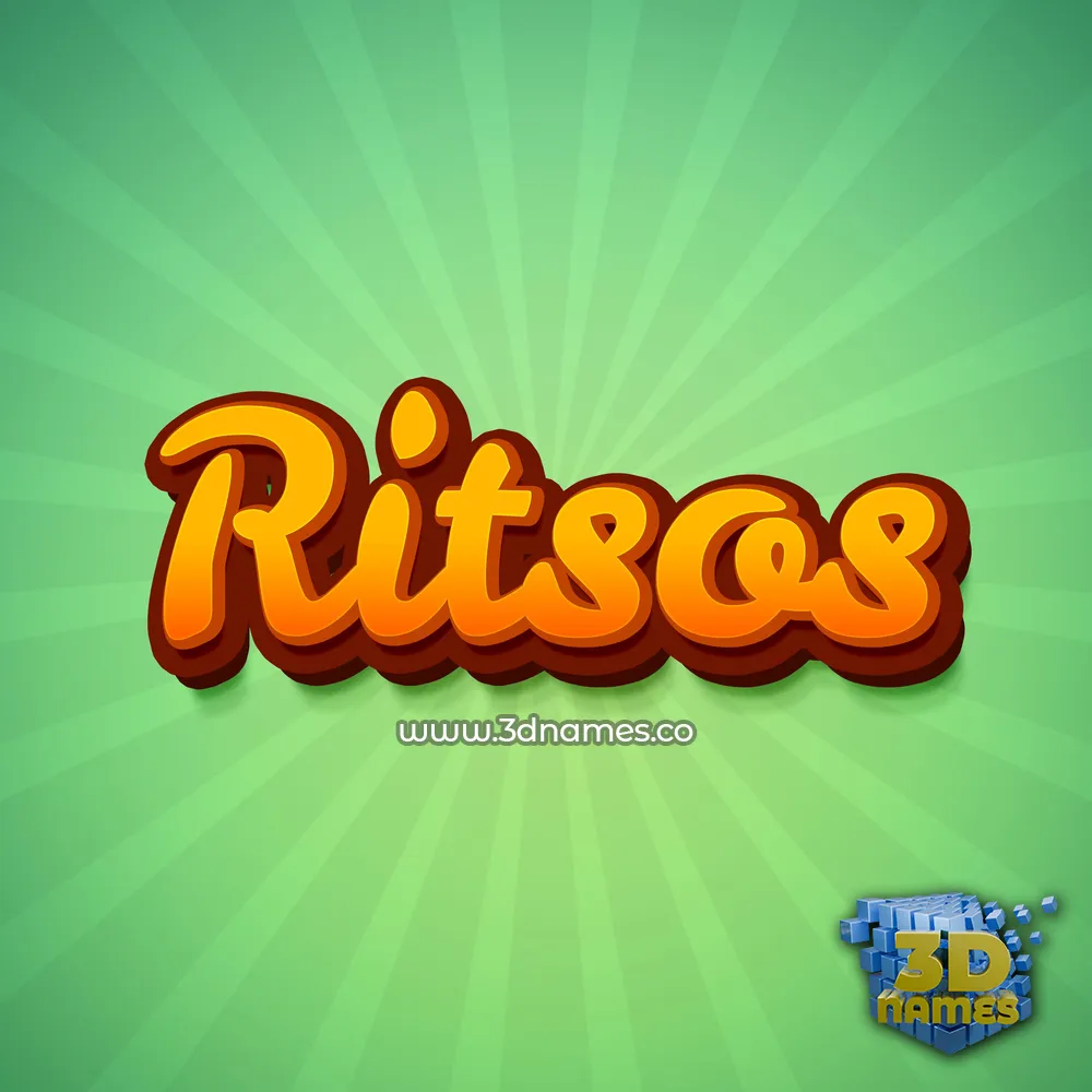 ritsos in Green Rays style - 3D name wallpaper