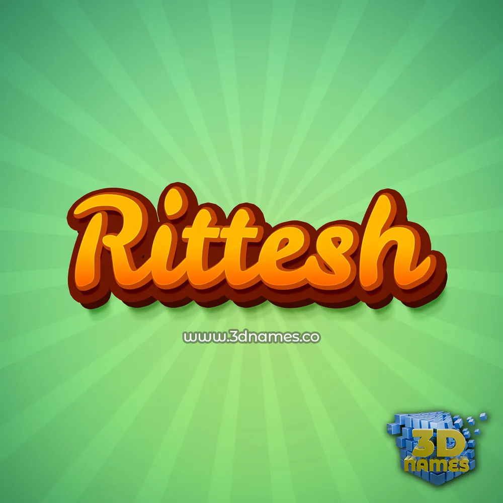rittesh in Green Rays style - 3D name wallpaper