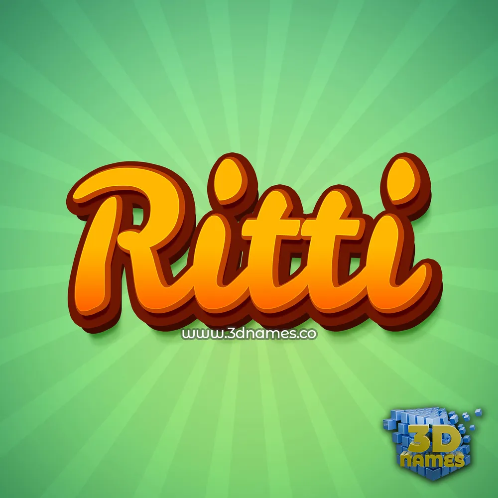 ritti in Green Rays style - 3D name wallpaper