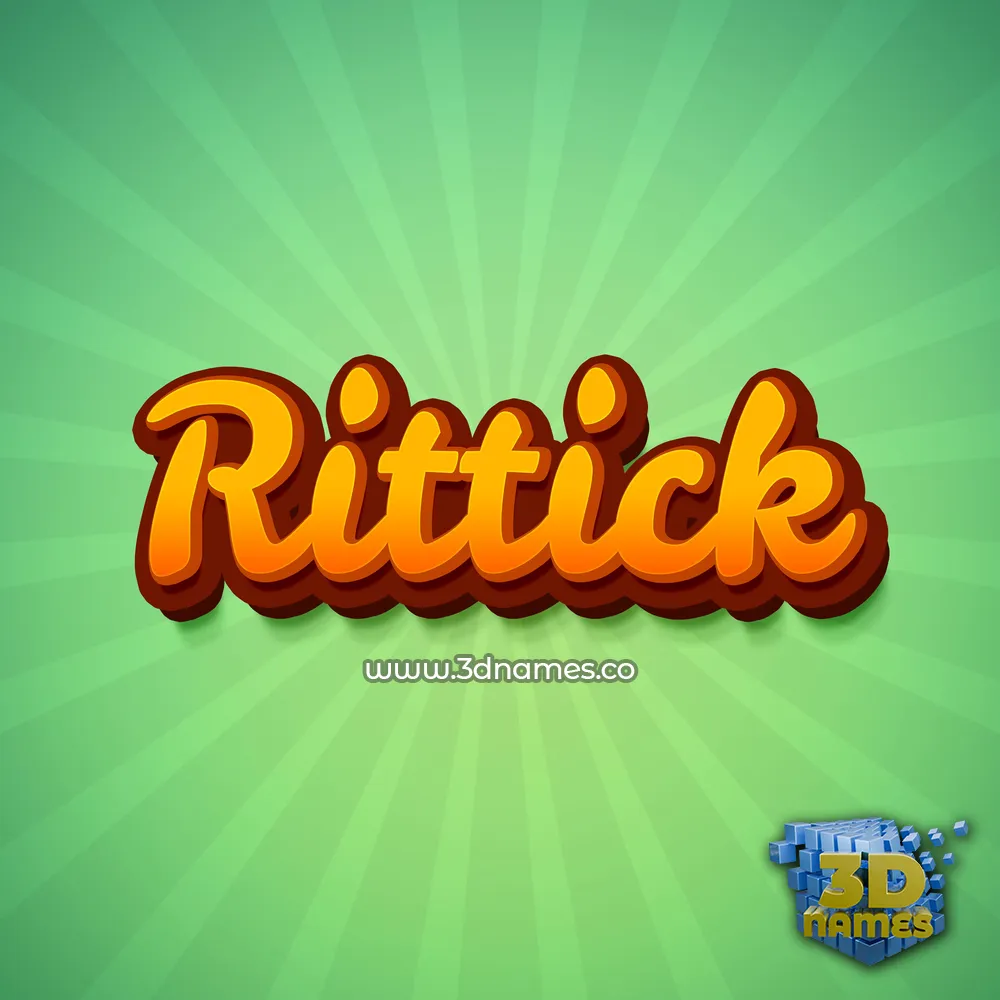 rittick in Green Rays style - 3D name wallpaper