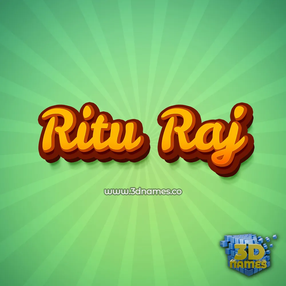 ritu raj in Green Rays style - 3D name wallpaper