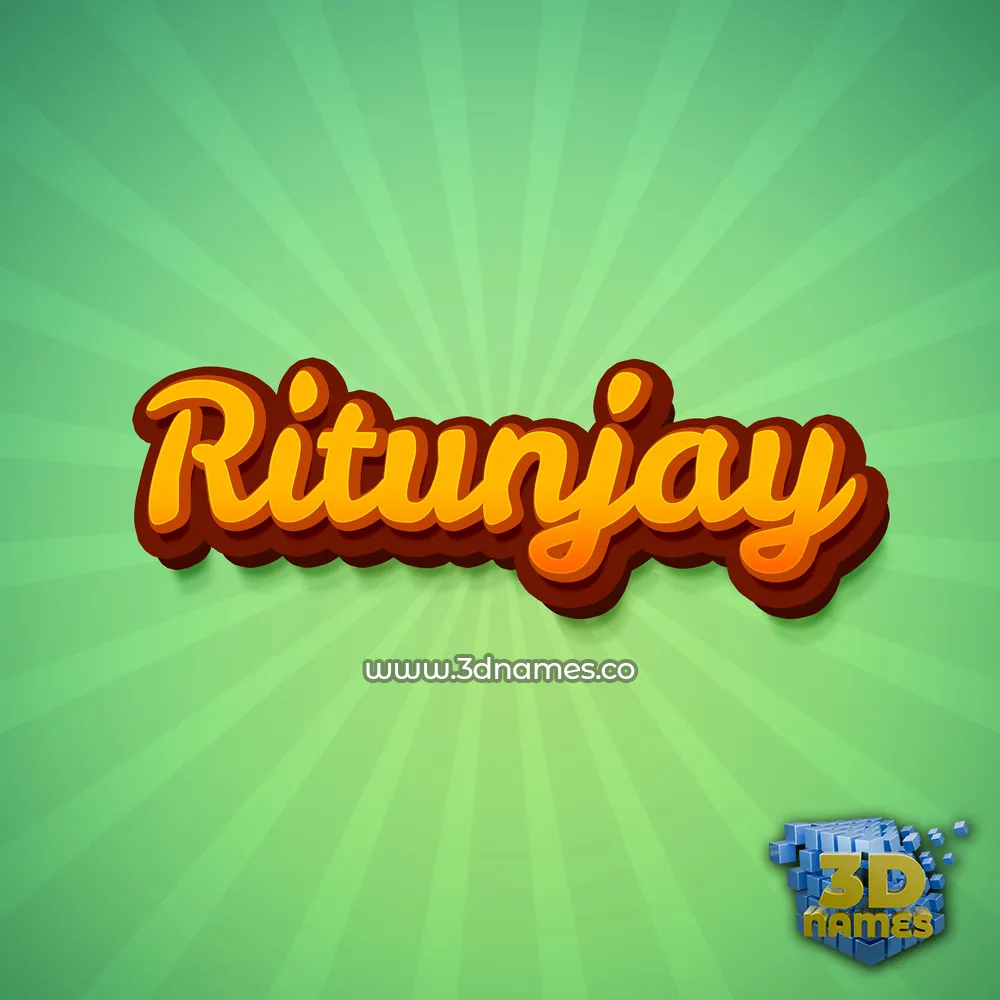 ritunjay in Green Rays style - 3D name wallpaper