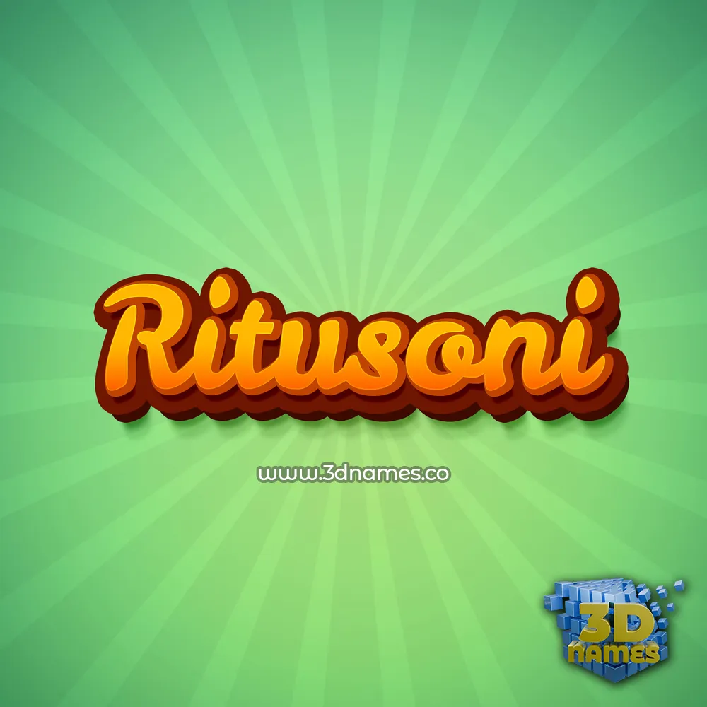ritusoni in Green Rays style - 3D name wallpaper