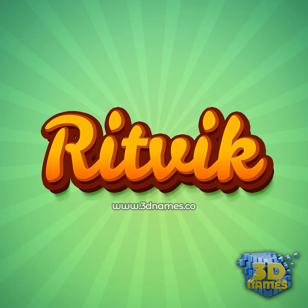 ritvik in Green Rays style - 3D name wallpaper