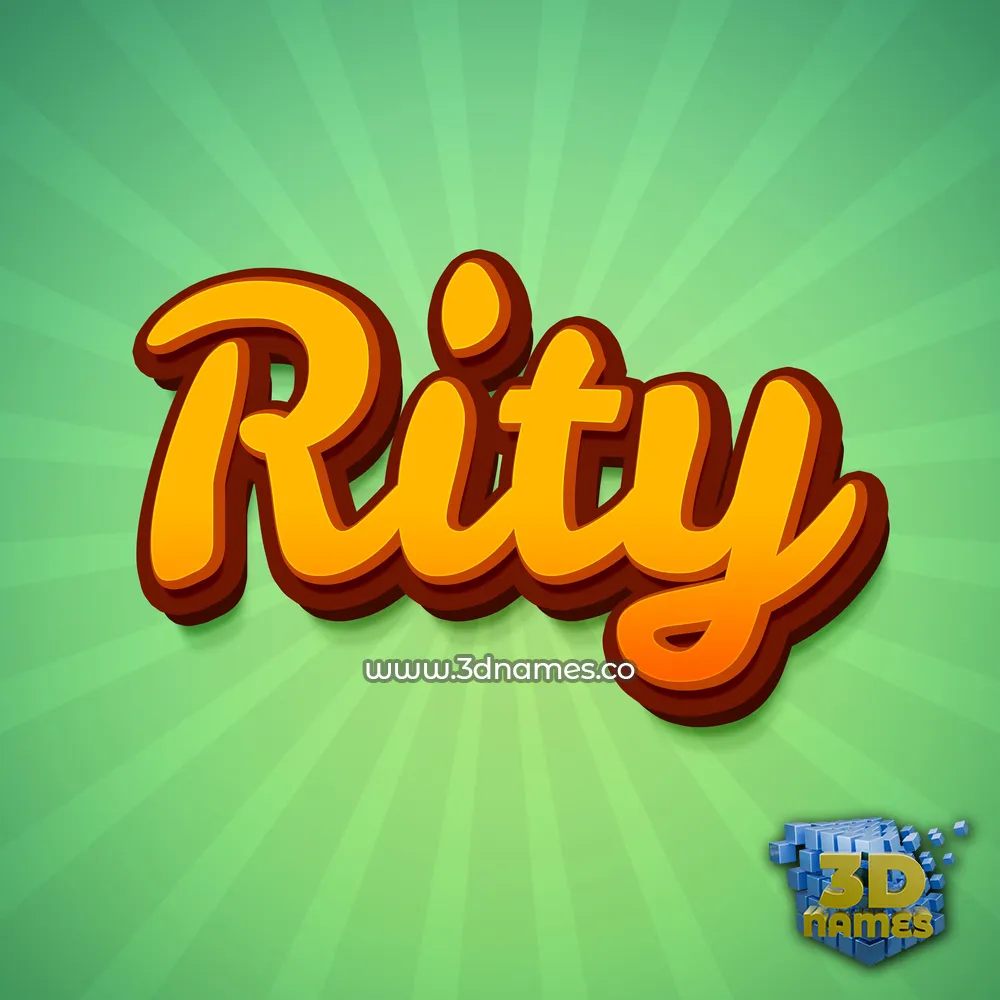 rity in Green Rays style - 3D name wallpaper