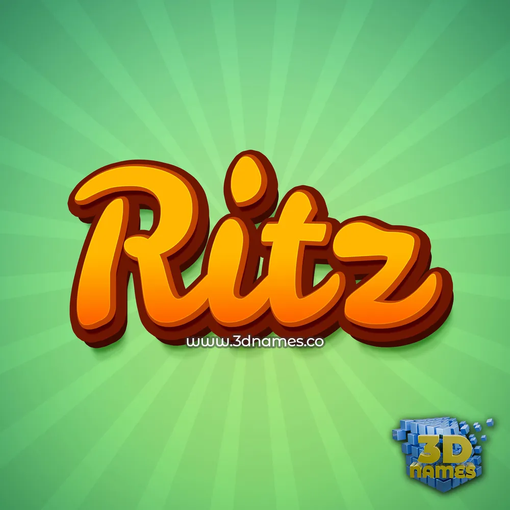 ritz in Green Rays style - 3D name wallpaper