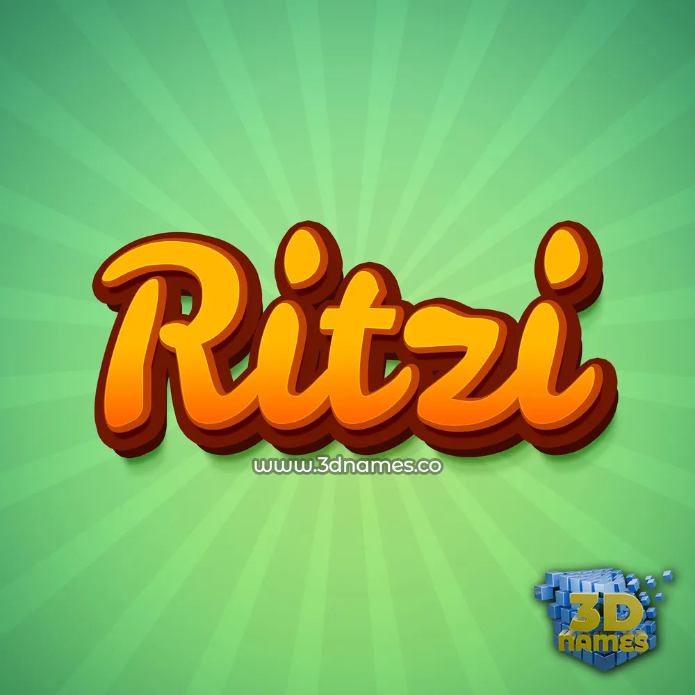 ritzi in Green Rays style - 3D name wallpaper