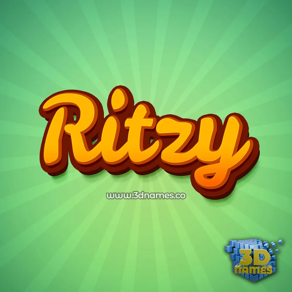 ritzy in Green Rays style - 3D name wallpaper