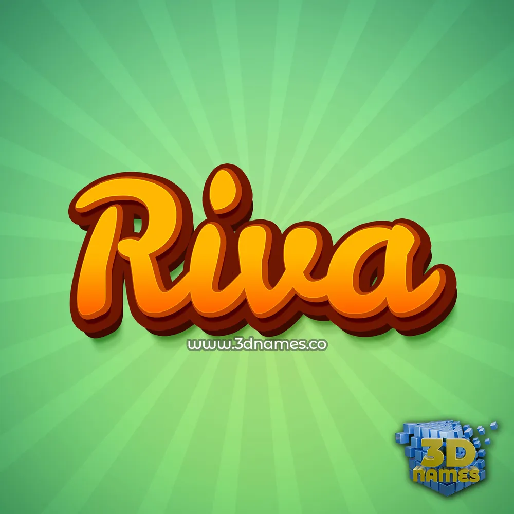 riva in Green Rays style - 3D name wallpaper