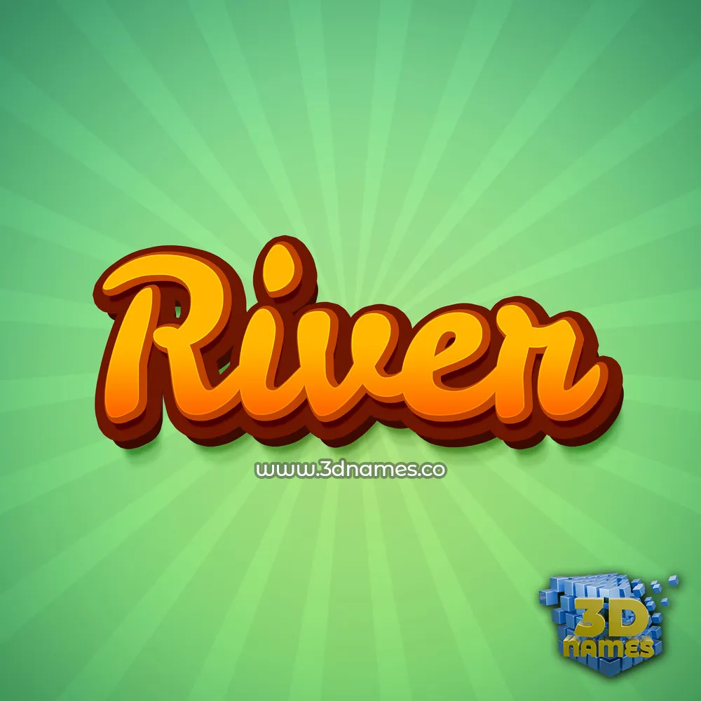 river in Green Rays style - 3D name wallpaper