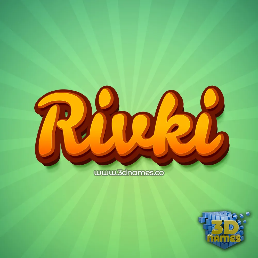 rivki in Green Rays style - 3D name wallpaper