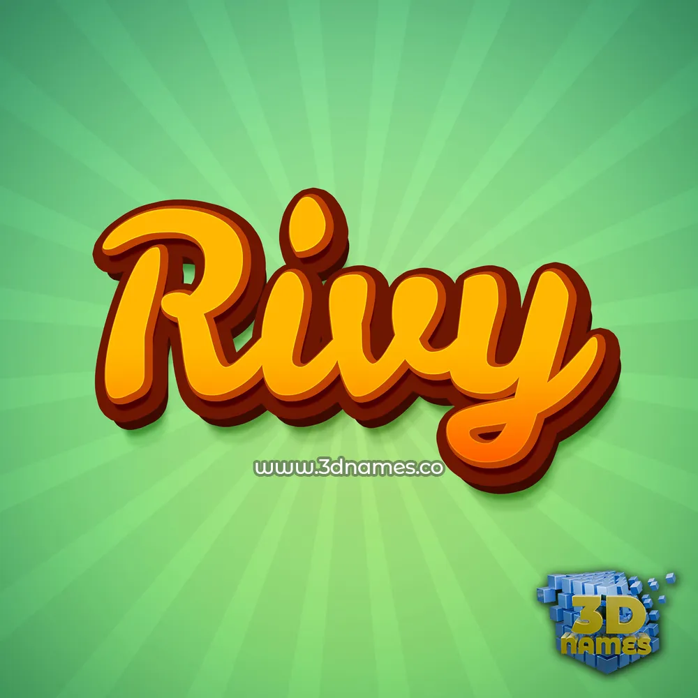 rivy in Green Rays style - 3D name wallpaper