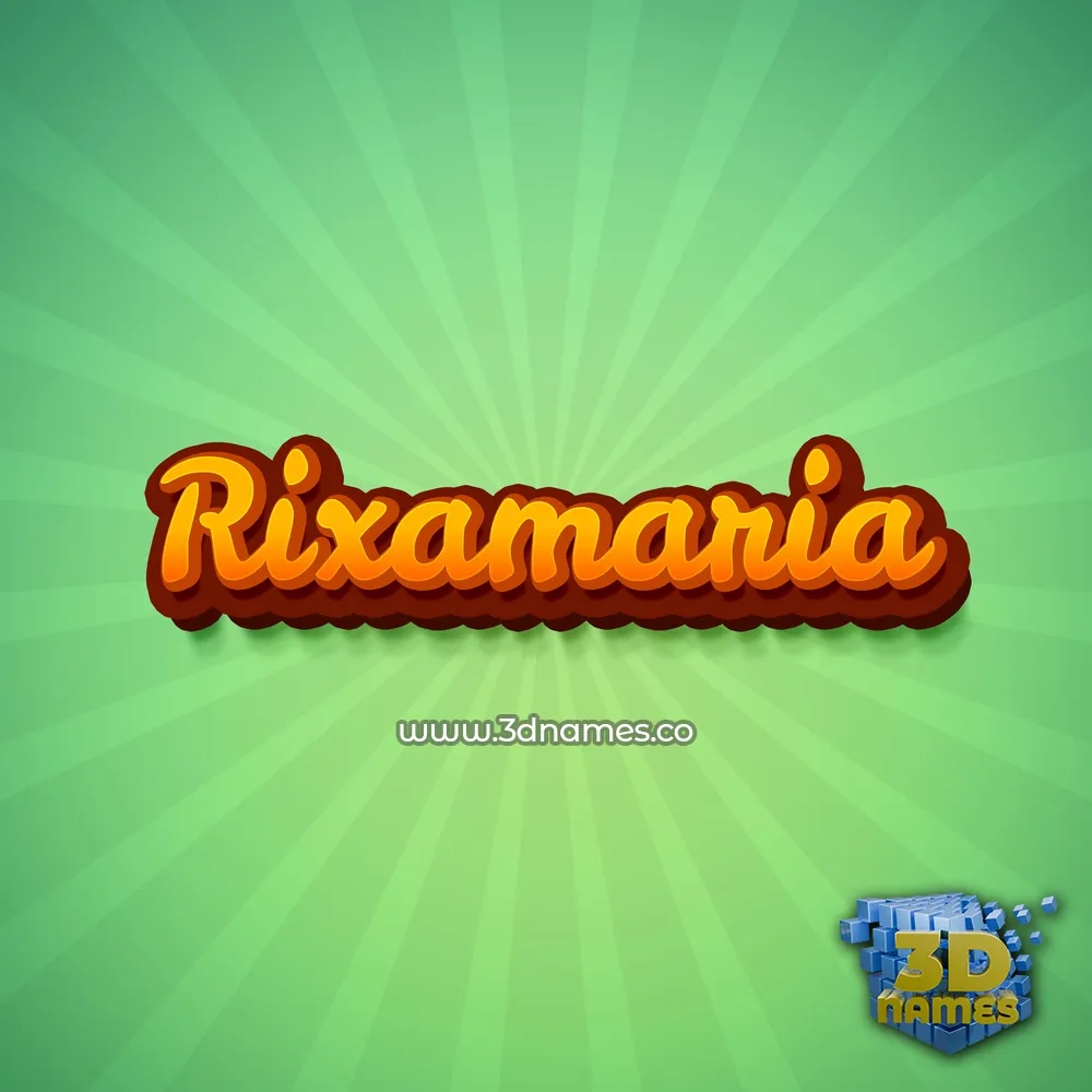 rixamaria in Green Rays style - 3D name wallpaper