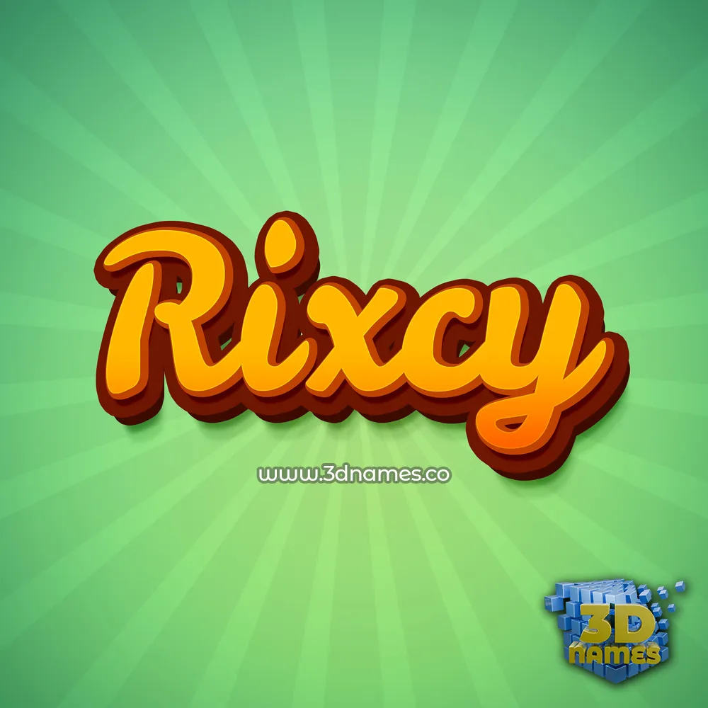 rixcy in Green Rays style - 3D name wallpaper