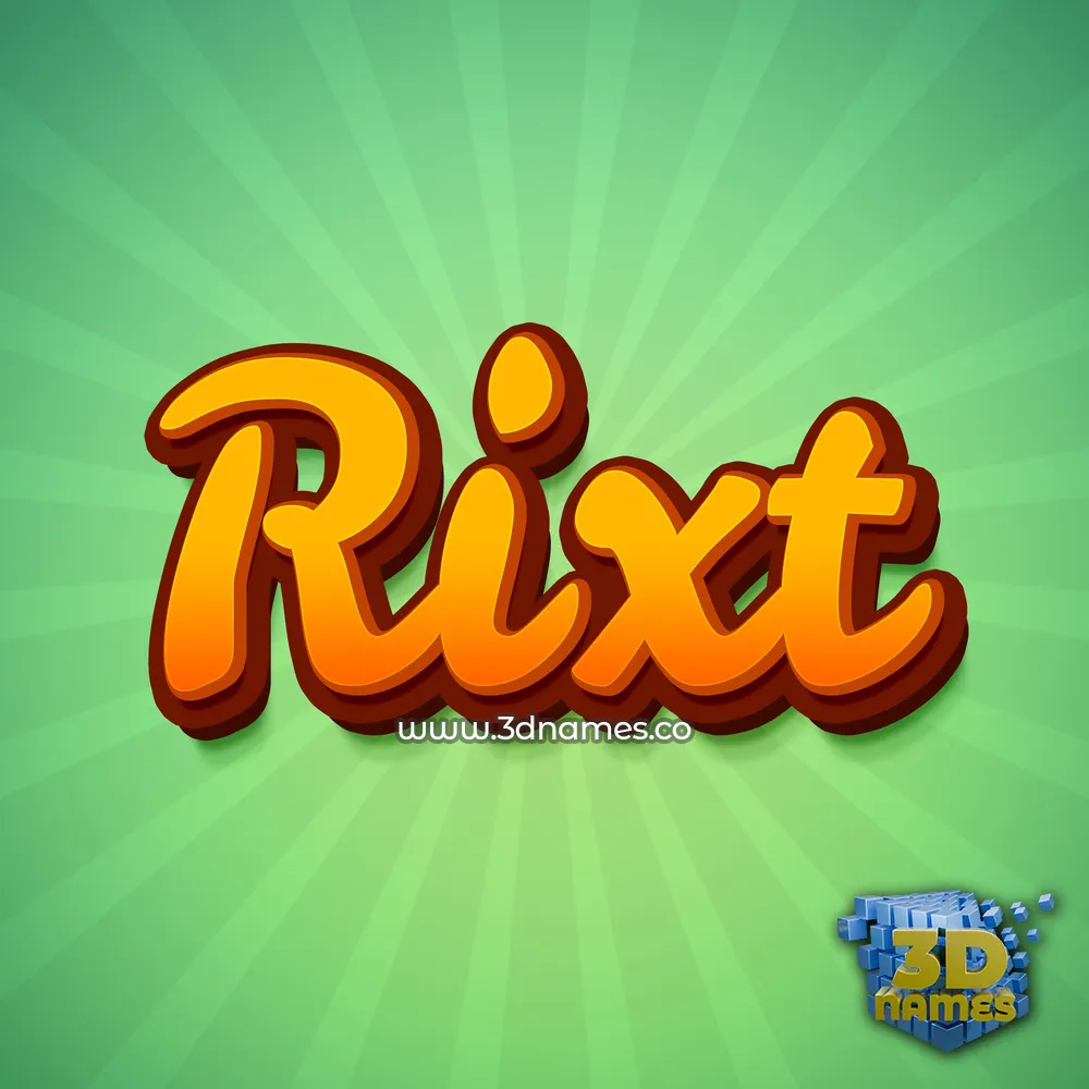 rixt in Green Rays style - 3D name wallpaper