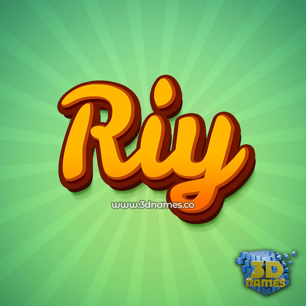 riy in Green Rays style - 3D name wallpaper