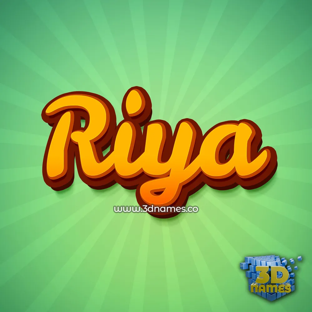 riya in Green Rays style - 3D name wallpaper