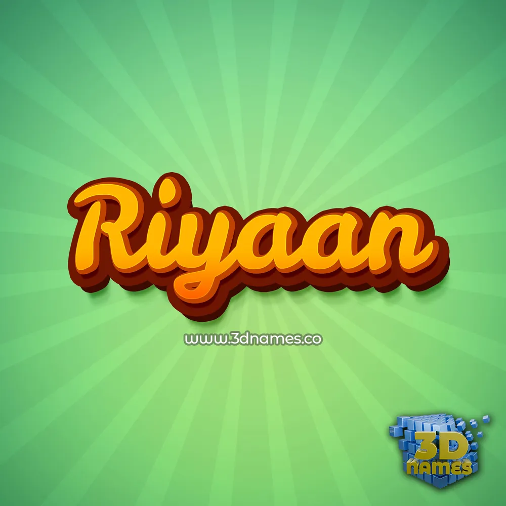riyaan in Green Rays style - 3D name wallpaper