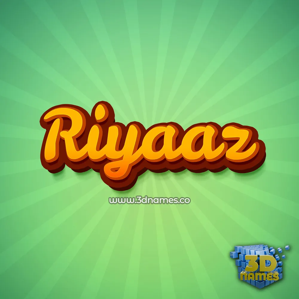 riyaaz in Green Rays style - 3D name wallpaper