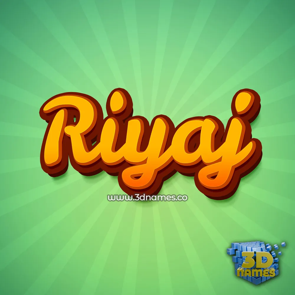 riyaj in Green Rays style - 3D name wallpaper